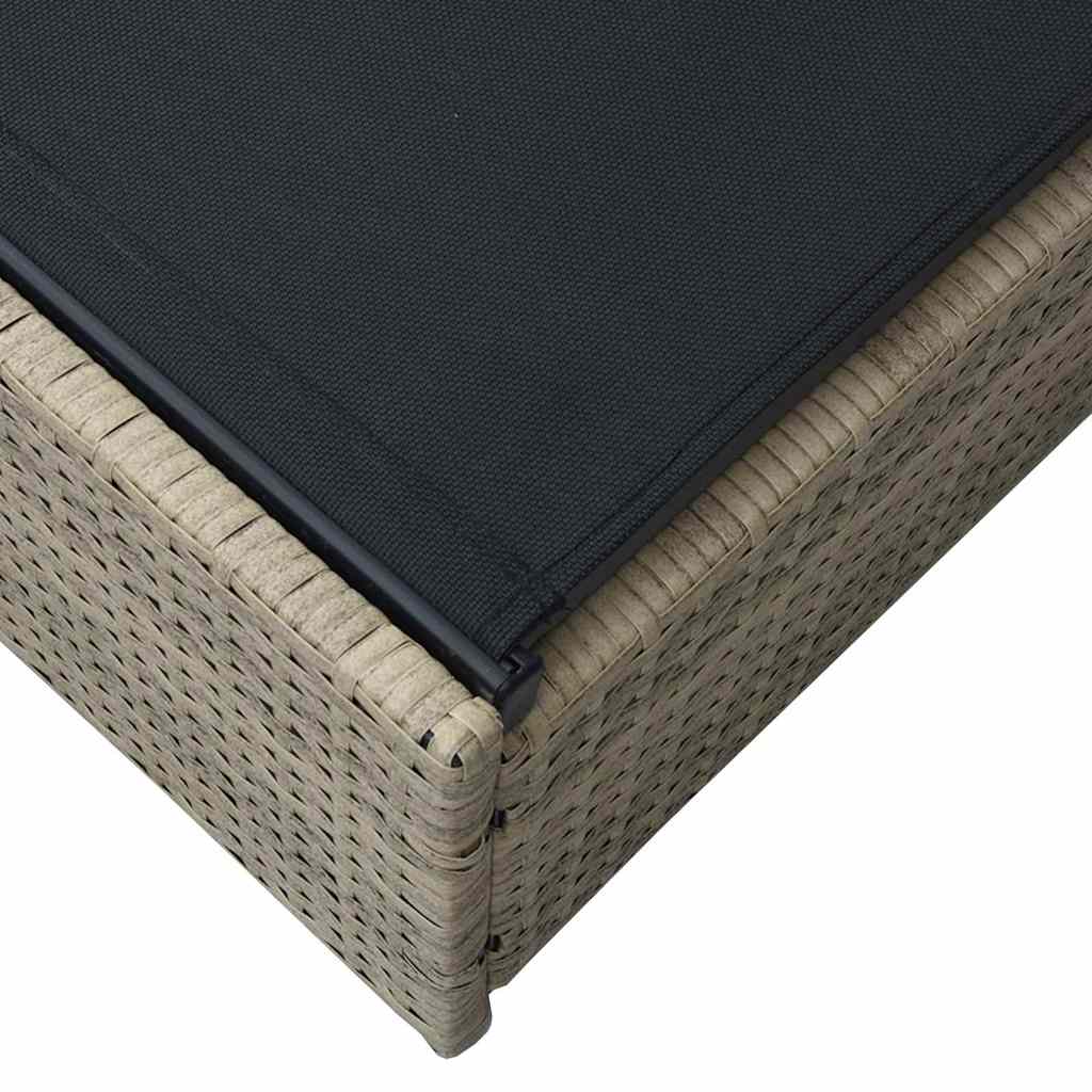 Sun Lounger Reclining Beige 60 x 200 x 27cm Poly Rattan