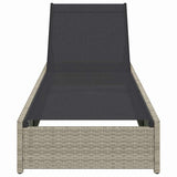 Sun Lounger Reclining Beige 60 x 200 x 27cm Poly Rattan