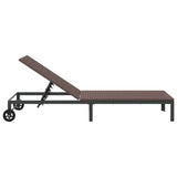 Sunbed 1-person Brown 60 x 200 x 27cm Poly Rattan
