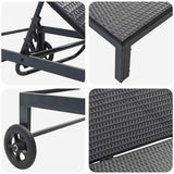 Sunbed 1-person Black 60 x 200 x 27cm Poly Rattan