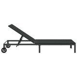 Sunbed 1-person Black 60 x 200 x 27cm Poly Rattan