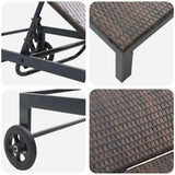 Sunbed with Cushion 2 pcs Brown 40 x 39 x 40.5cm Poly Rattan