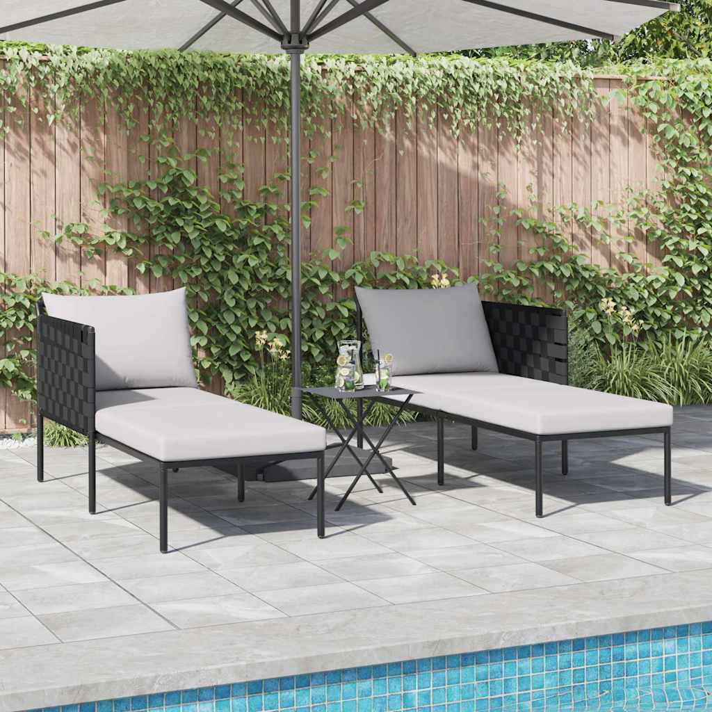 Sunbed with Cushion Anthracite 115 x 153 x 69.5cm Steel
