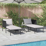 Sunbed with Cushion Anthracite 115 x 153 x 69.5cm Steel