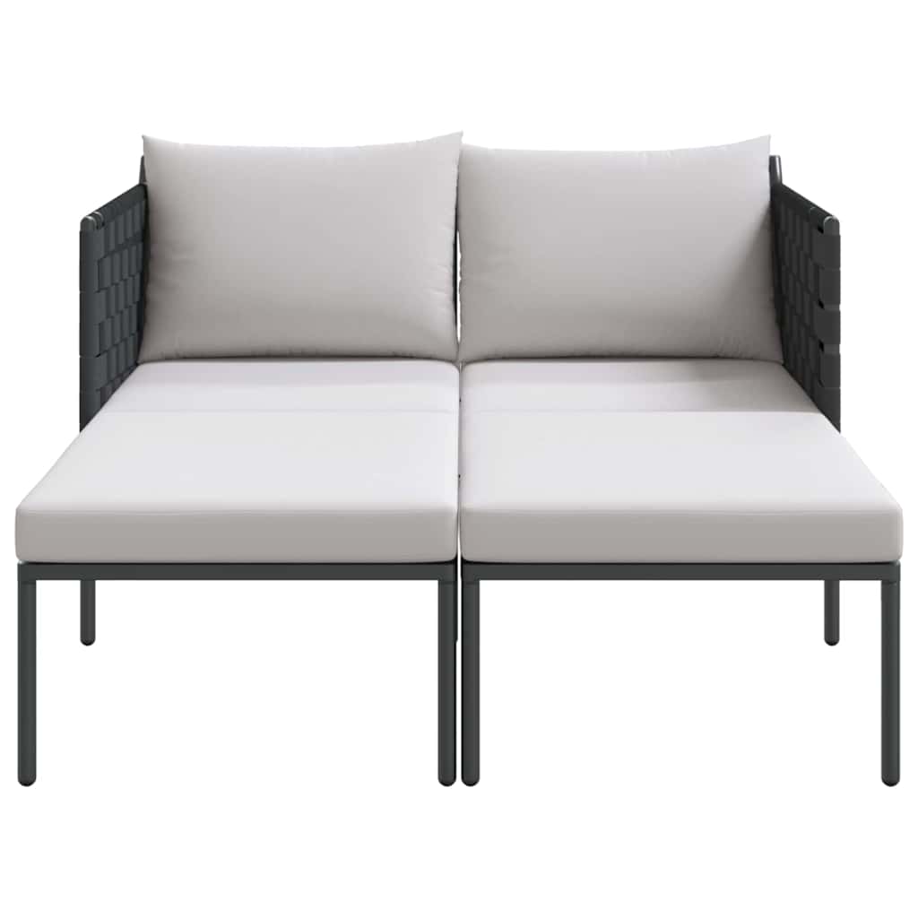 Sunbed with Cushion Anthracite 115 x 153 x 69.5cm Steel