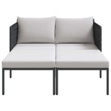 Sunbed with Cushion Anthracite 115 x 153 x 69.5cm Steel