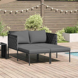 Sunbed with Cushion Anthracite 115 x 153 x 69.5cm Steel