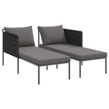 Sunbed with Cushion Anthracite 115 x 153 x 69.5cm Steel