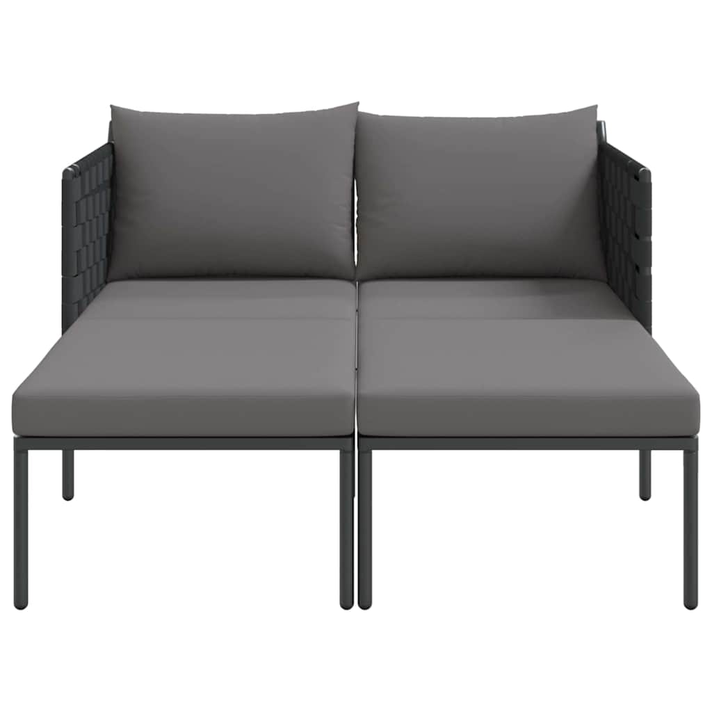 Sunbed with Cushion Anthracite 115 x 153 x 69.5cm Steel