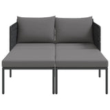 Sunbed with Cushion Anthracite 115 x 153 x 69.5cm Steel
