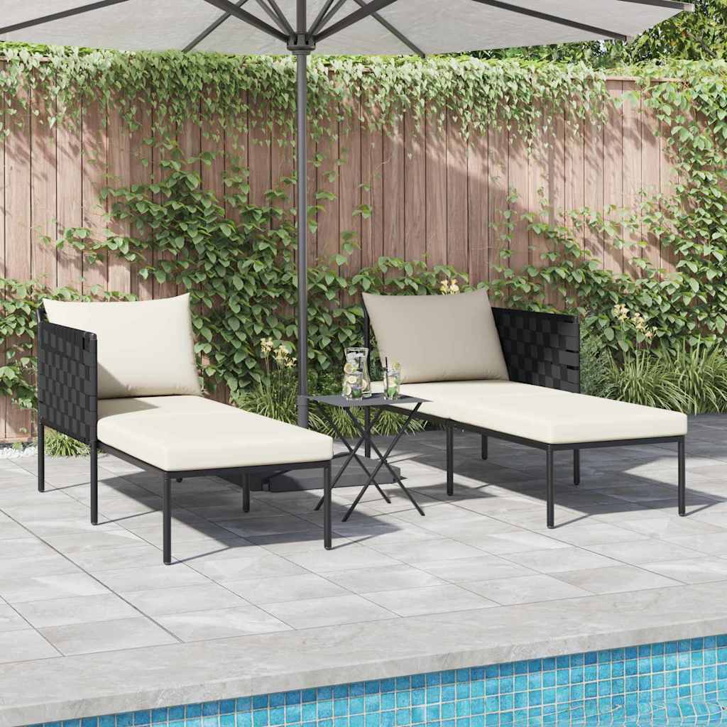 Sunbed with Cushion Anthracite 115 x 153 x 69.5cm Steel