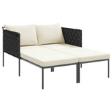 Sunbed with Cushion Anthracite 115 x 153 x 69.5cm Steel