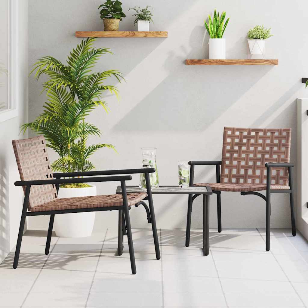 Garden Chair 2 pcs Black 79 x 56 x 73.5cm Poly Rattan