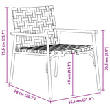 Garden Chair 2 pcs Black 79 x 56 x 73.5cm Poly Rattan