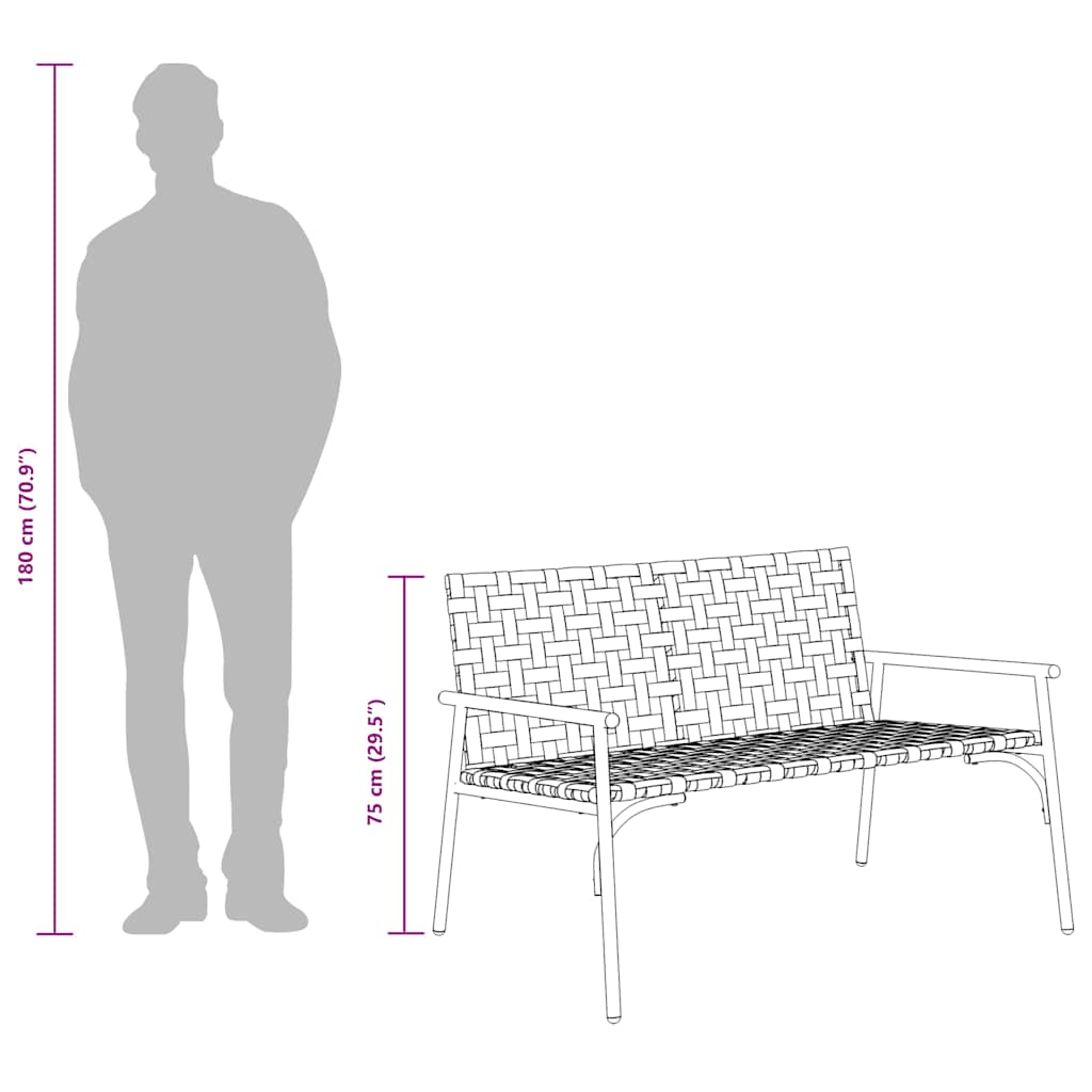 Garden Chair Black 113 x 79 x 75cm Poly Rattan