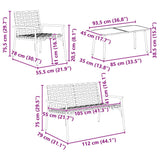 Garden Dining Set 4 pcs Brown Poly Rattan