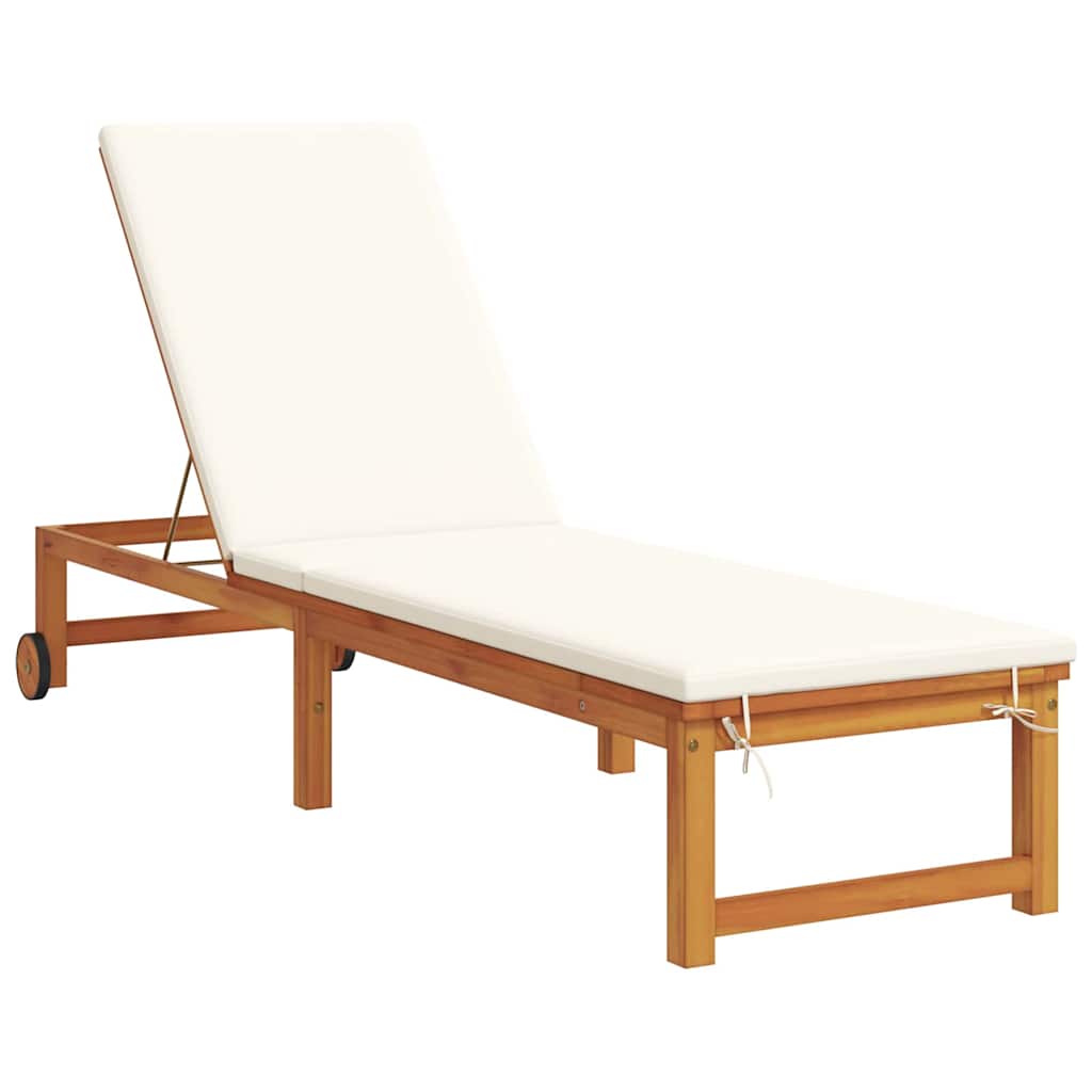 Sun Lounger 2 pcs Brown 53 x 202 x 89cm Solid Acacia wood