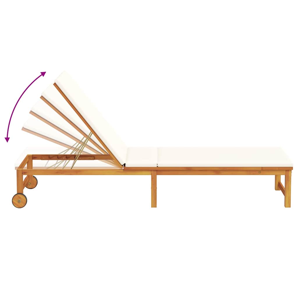 Sun Lounger 2 pcs Brown 53 x 202 x 89cm Solid Acacia wood