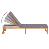 Sun Lounger 2 pcs Brown 53 x 202 x 89cm Solid Acacia wood