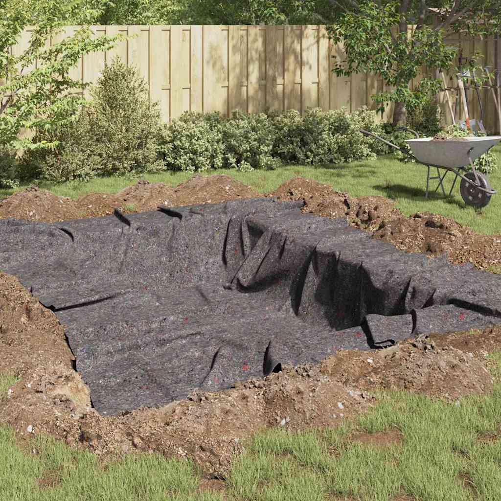 Pool Fleece Folding Grey 1 x 10 m Polyester and cotton