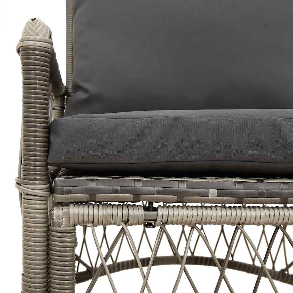 Garden Chair Grey 60 x 70 x 78cm Poly Rattan