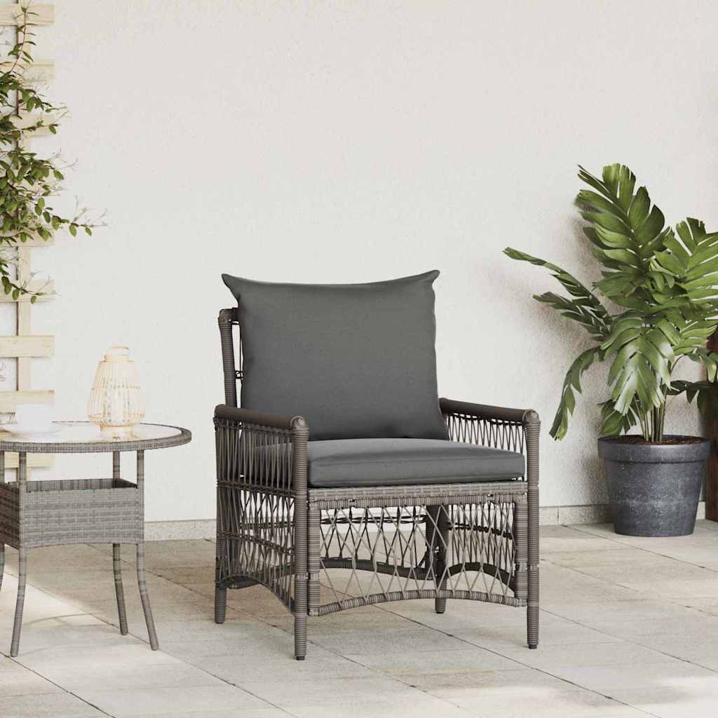 Garden Chair Grey 60 x 70 x 78cm Poly Rattan