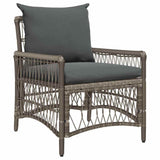 Garden Chair Grey 60 x 70 x 78cm Poly Rattan