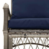 Garden Chair Grey 60 x 70 x 78cm Poly Rattan