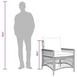 Garden Chair Grey 60 x 70 x 78cm Poly Rattan