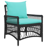 Garden Chair Black 60 x 70 x 78cm Poly Rattan