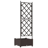 Garden Planter with Trellis Brown 40 x 40 x 125.5 cm PP