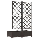 Garden Planter with Trellis Brown 80 x 40 x 125.5 cm PP