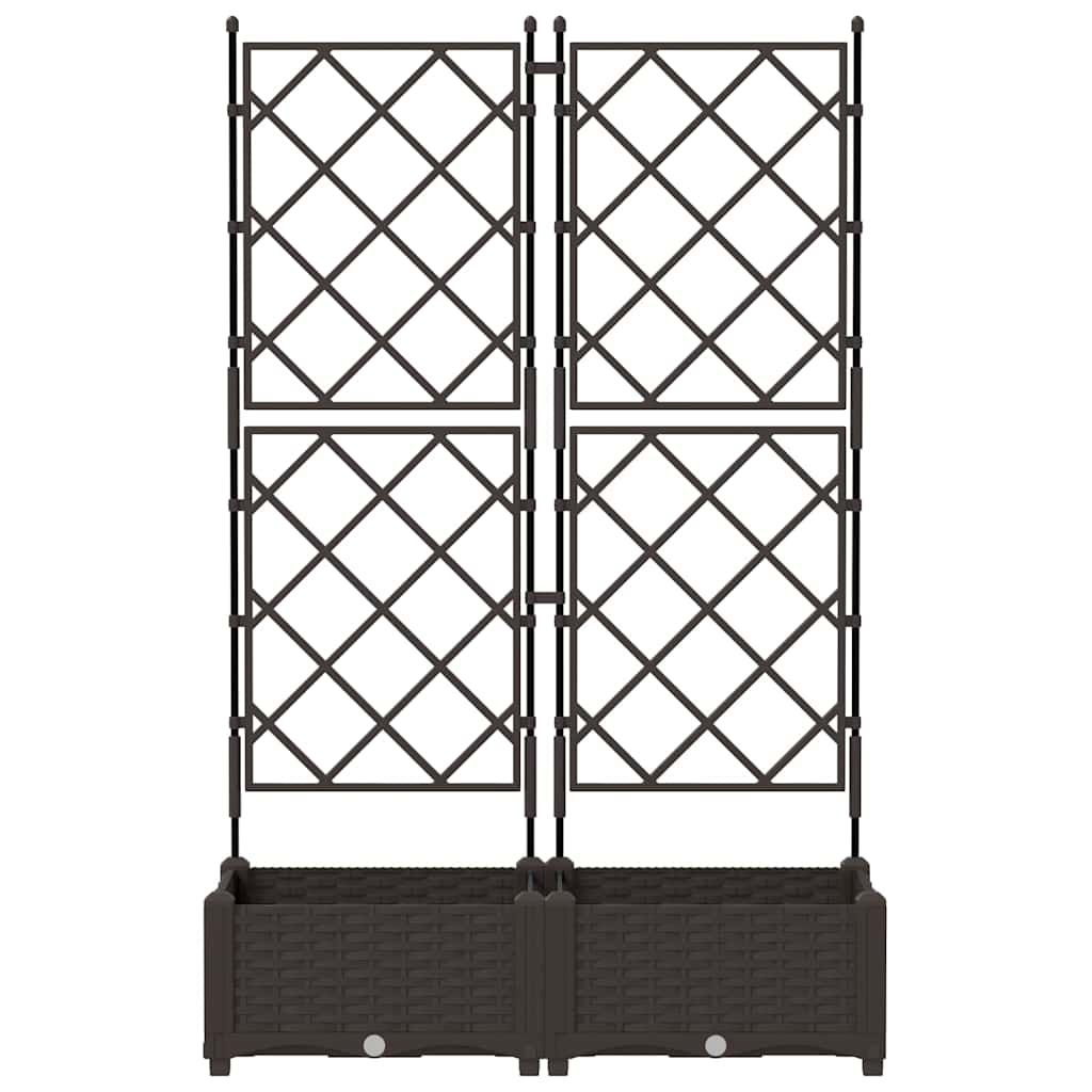 Garden Planter with Trellis Brown 80 x 40 x 125.5 cm PP