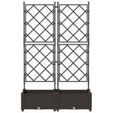 Garden Planter with Trellis Brown 80 x 40 x 125.5 cm PP