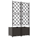 Garden Planter with Trellis 2 pcs Brown 80 x 40 x 143 cm PP