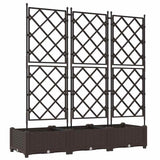 Garden Planter with Trellis 3 pcs Brown 120 x 40 x 125.5 cm PP