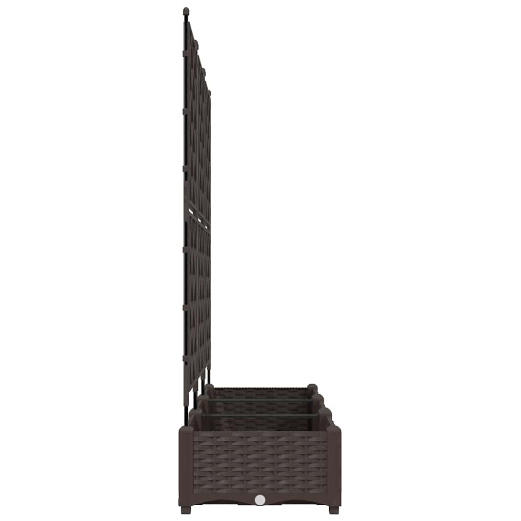 Garden Planter with Trellis 3 pcs Brown 120 x 40 x 125.5 cm PP