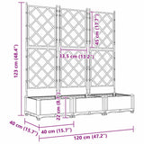 Garden Planter with Trellis 3 pcs Brown 120 x 40 x 125.5 cm PP