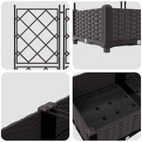 Garden Planter with Trellis 5 pcs Brown 120 x 120 x 125.5 cm PP