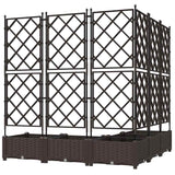 Garden Planter with Trellis 5 pcs Brown 120 x 120 x 125.5 cm PP