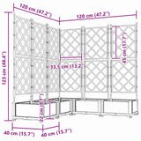 Garden Planter with Trellis 5 pcs Brown 120 x 120 x 125.5 cm PP