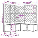 Garden Planter with Trellis 5 pcs Brown 120 x 120 x 143 cm PP