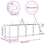 Garden Brown 160 x 40 x 52 cm Steel