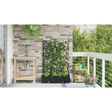 Garden Planter with Trellis Black 80 x 40 x 125.5 cm PP
