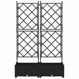 Garden Planter with Trellis Black 80 x 40 x 125.5 cm PP