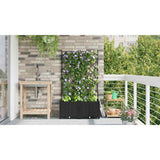Garden Planter with Trellis 2 pcs Black 80 x 40 x 143 cm PP