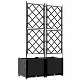 Garden Planter with Trellis 2 pcs Black 80 x 40 x 143 cm PP