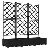 Garden Planter with Trellis 3 pcs Black 120 x 40 x 125.5 cm PP