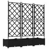 Garden Planter with Trellis 3 pcs Black 120 x 40 x 125.5 cm PP