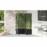 Garden Planter with Trellis 3 pcs Black 80 x 80 x 143 cm PP